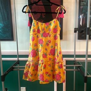 Betsey Johnson summer dress with tie shoulders.